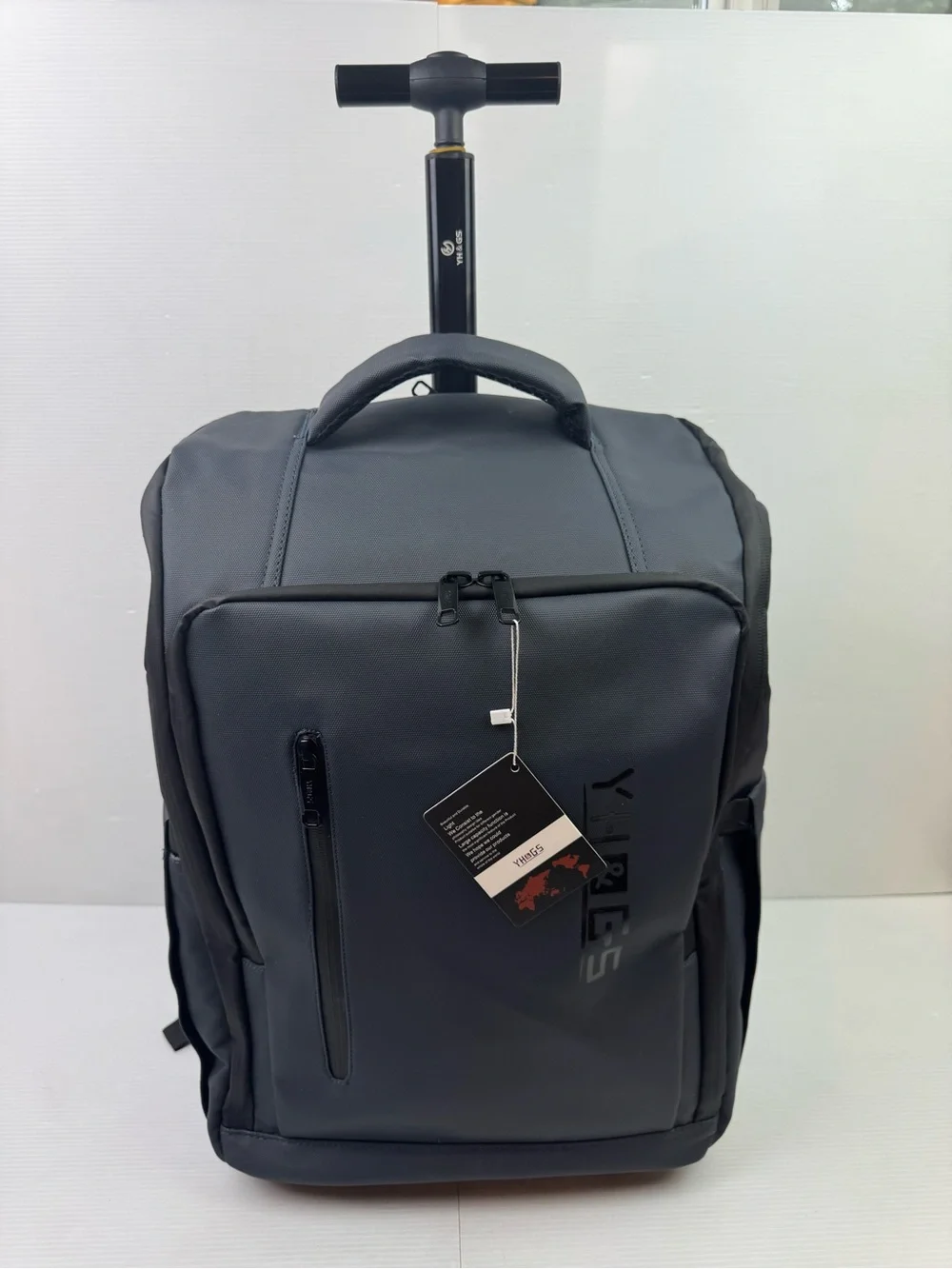 NEW YH & GS Rolling Backpack Waterproof Wheels Business Commuter Gotech Navy